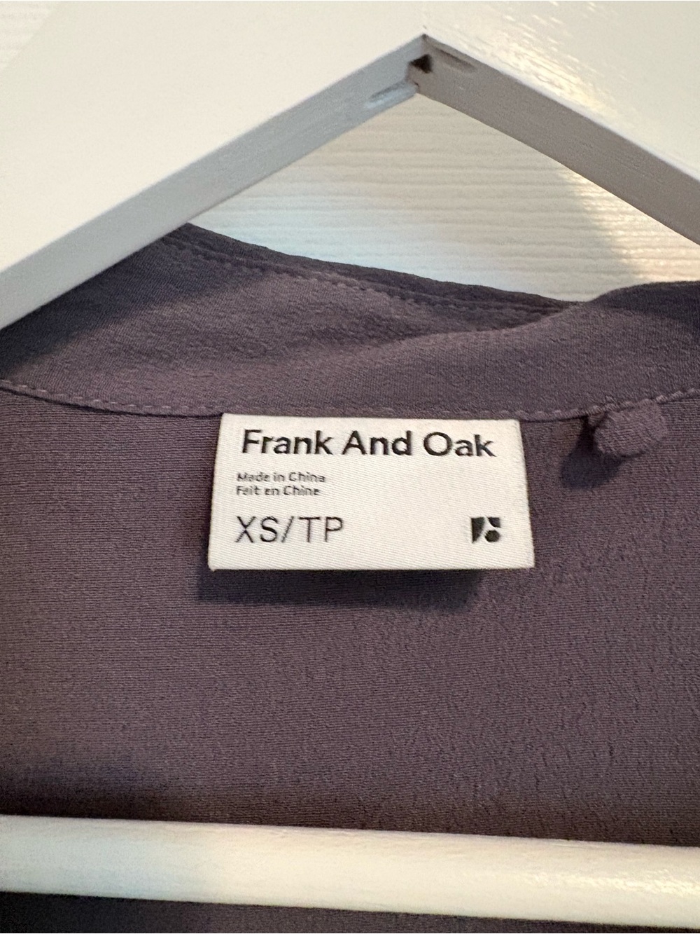 Frank & Oak Aubergine Purple Grey Long-Sleeve Button Up Front Top Blouse Shirt - Picture 3 of 4